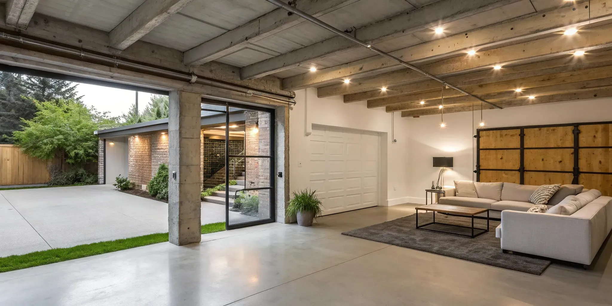 Garage converted into a modern open living space